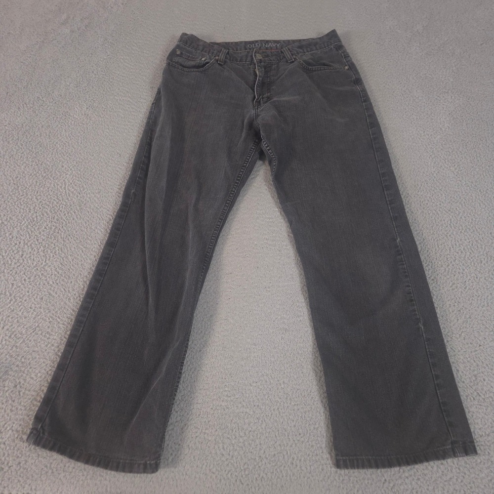 VINTAGE Old Navy Jeans Mens 33x31 Black Loose Fit Straight Leg Cotton Denim Y2K